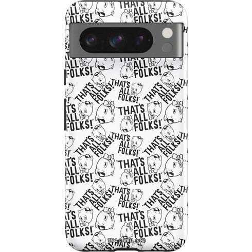 Looney Tunes Porky Pig Black and White Google Pixel 8 Pro Impact Case